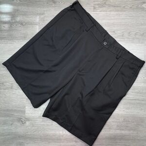 Haggar Men's Pleated‎ Shorts Size 42 Dress Shorts Black Golf Shorts